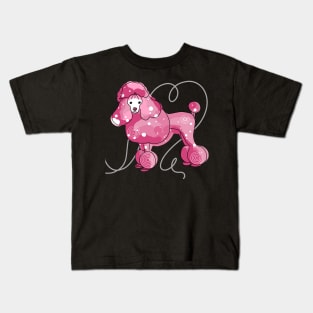 Pink Poodle - Hot Pink Kids T-Shirt